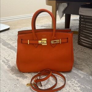 Orange Leather Handbag